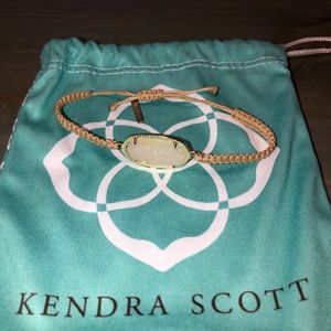 Elle gold friendship bracelet in clear drusy